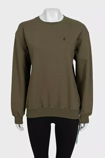 Green straight sweatshirt with tag