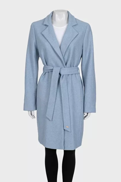 Blue coat with a belt