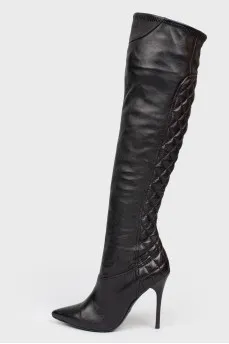 Pointed toecap high boots