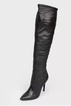 Pointed toecap high boots