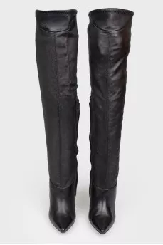 Pointed toecap high boots