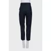 Striped blue wool and cashmere trousers