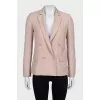 Pink double-breasted jacket with pockets