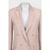 Pink double-breasted jacket with pockets
