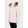 Short coat with a fur hood
