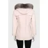 Short coat with a fur hood
