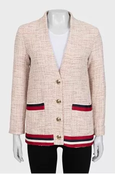 Beige tweed jacket