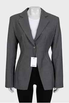 Gray wool jacket with tag