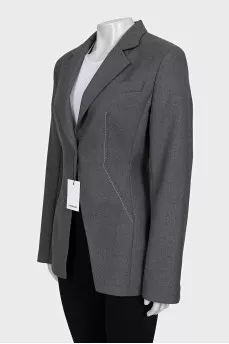 Gray wool jacket with tag