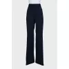 Blue high-waisted straight trousers
