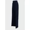 Blue high-waisted straight trousers