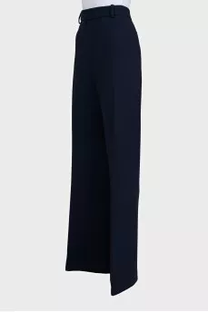 Сині прямі штани на високій талії