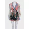 Long sleeve jumpsuit with floral print