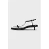 Босоножки kitten heel из черной кожи 