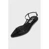 Босоножки kitten heel из черной кожи 