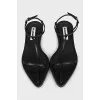 Босоножки kitten heel из черной кожи 