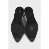 Босоножки kitten heel из черной кожи 