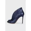 Blue open-toe heels