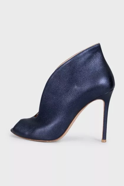 Blue open-toe heels