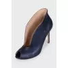 Blue open-toe heels