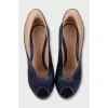 Blue open-toe heels