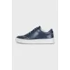 Men's blue leather sneakers