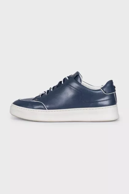 Men's blue leather sneakers