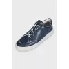 Men's blue leather sneakers