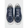 Men's blue leather sneakers