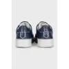 Men's blue leather sneakers