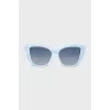 Blue sunglasses with signature print