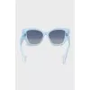 Blue sunglasses with signature print