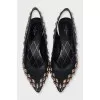 Black slingbacks with metallic decor