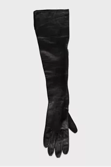 Leather gloves with a zipper