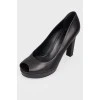 Square heels and open toe shoes
