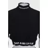 Black top with embroidery on the collar