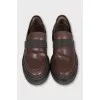 Brown loafers with leather decor