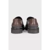 Brown loafers with leather decor