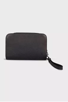Men's black leather bag