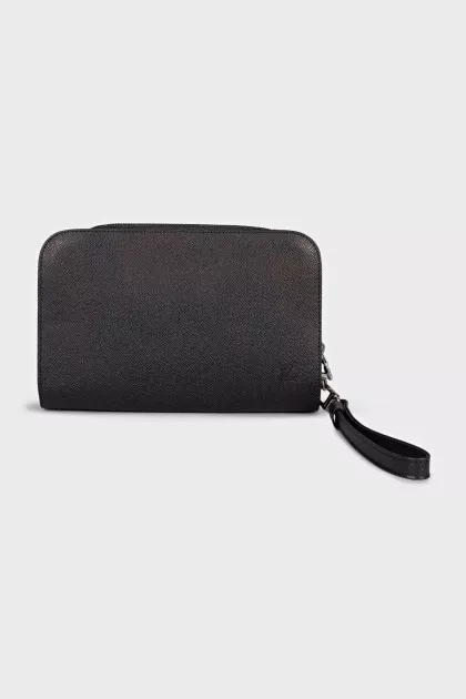 Men's black leather bag