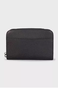 Men's black leather bag