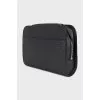 Men's black leather bag