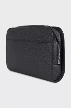 Men's black leather bag