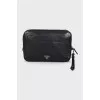 Men's leather bag with brand logo