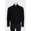 Men's black bomber jacket with buttons
