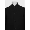 Men's black bomber jacket with buttons