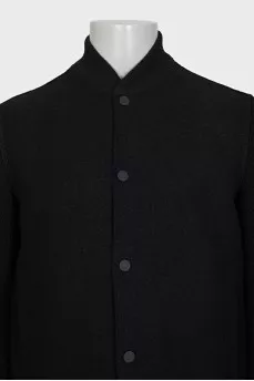 Men's black bomber jacket with buttons