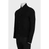 Men's black bomber jacket with buttons