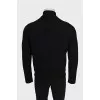 Men's black bomber jacket with buttons