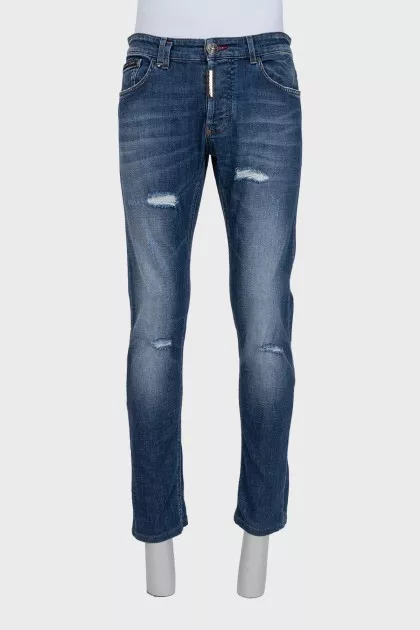 Men's blue ripped jeans